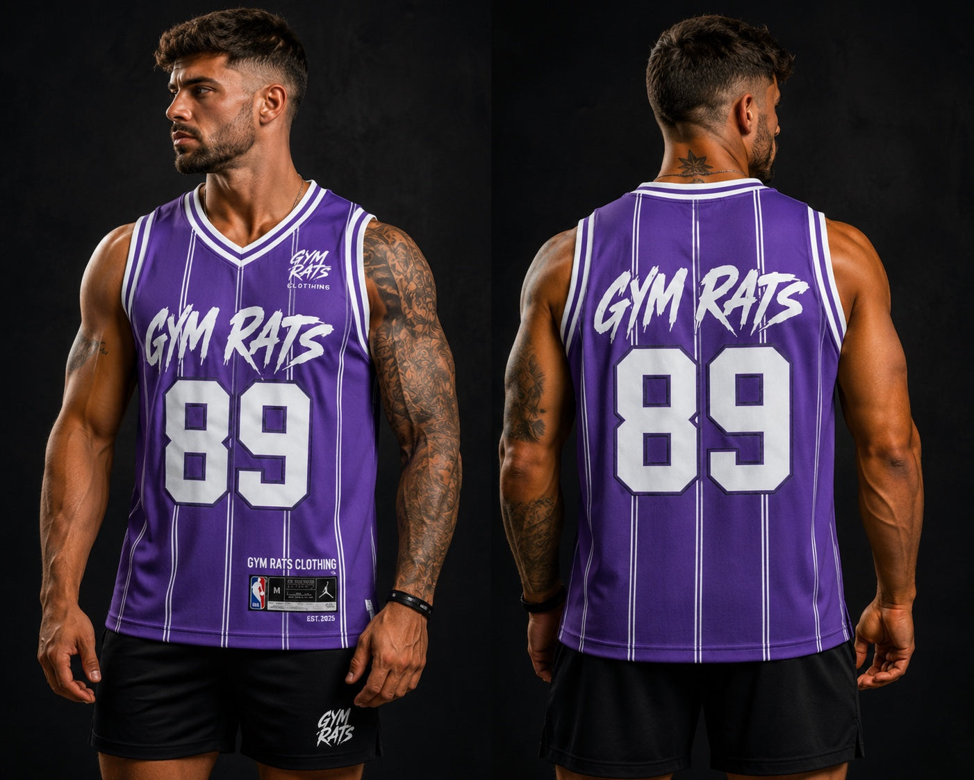 Purple & White 89 Basketball Vest