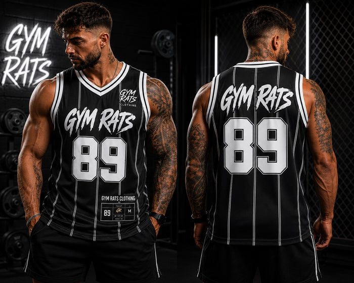 Gym Rats Black and White 89 Basketball Vest