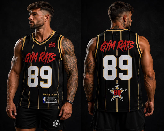 Gym Rats Black and Yellow 89 Basketball Vest