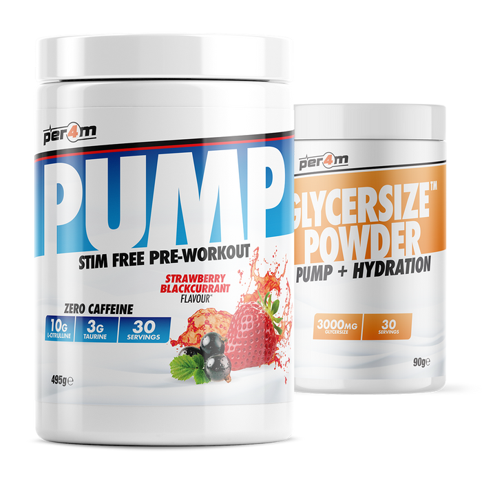 PER4M Pump Stim Free Pre Workout with Glycersize™ Strawberry Blackcurrant