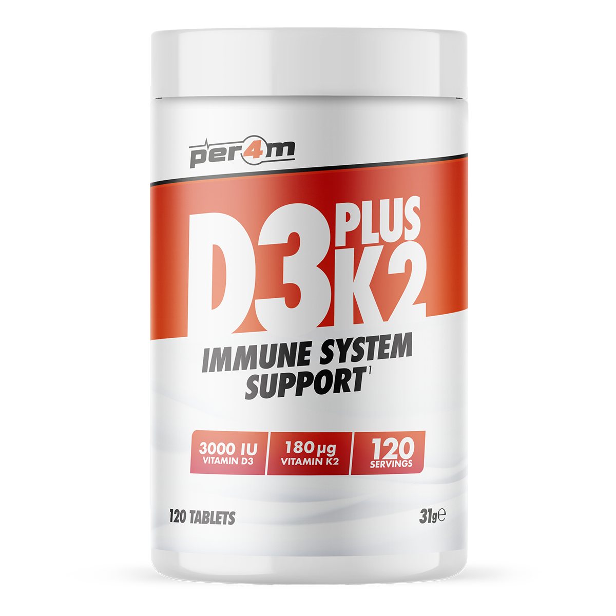 PER4M Vitamin D3 Plus K2 Tablets