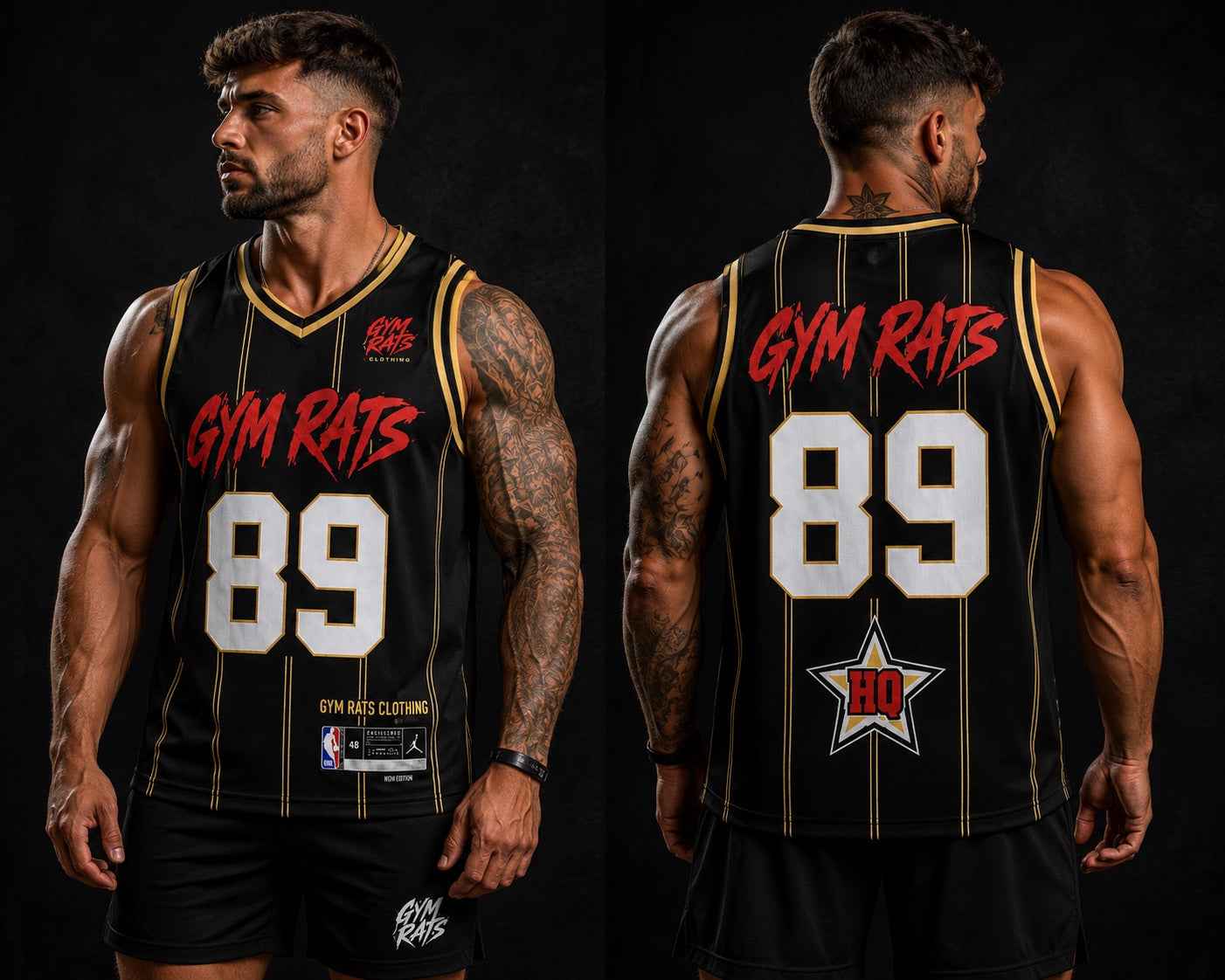 Black & Yellow 89 Basketball Vest