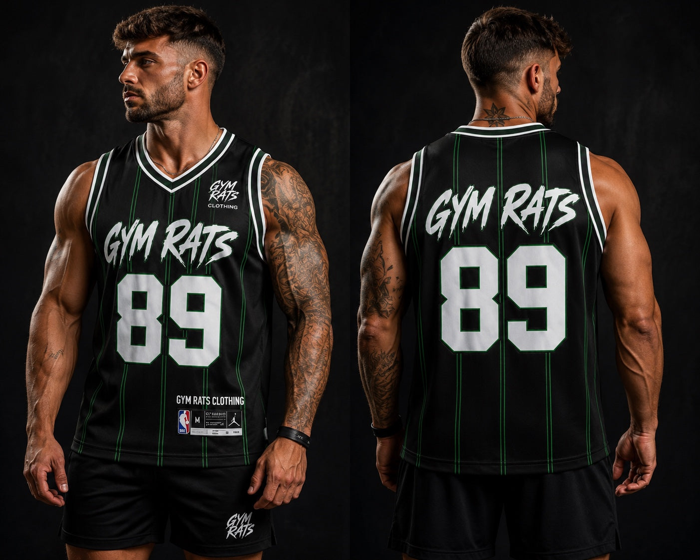 Dark Green & White 89 Basketball Vest