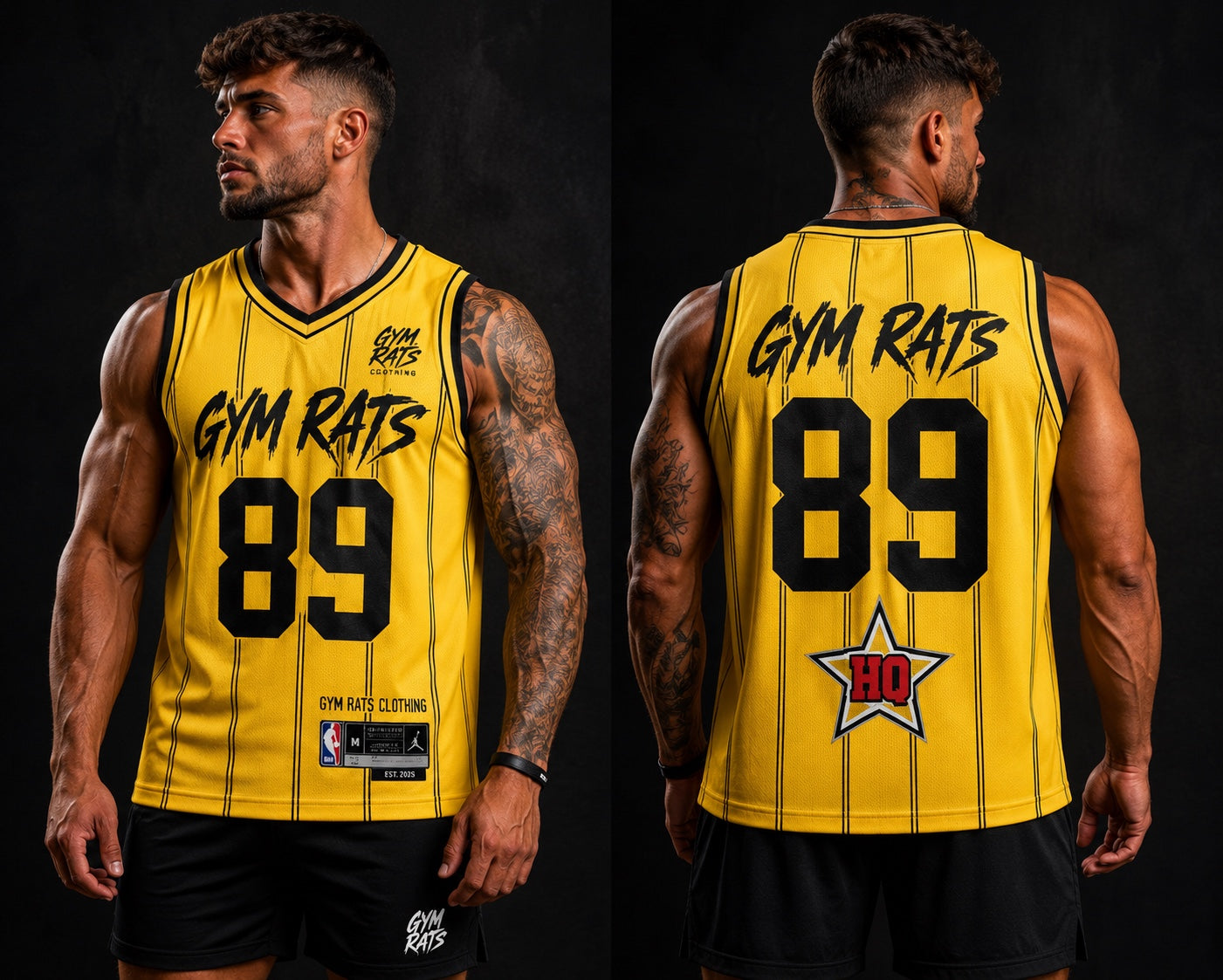 Yellow & Black 89 Basketball Vest